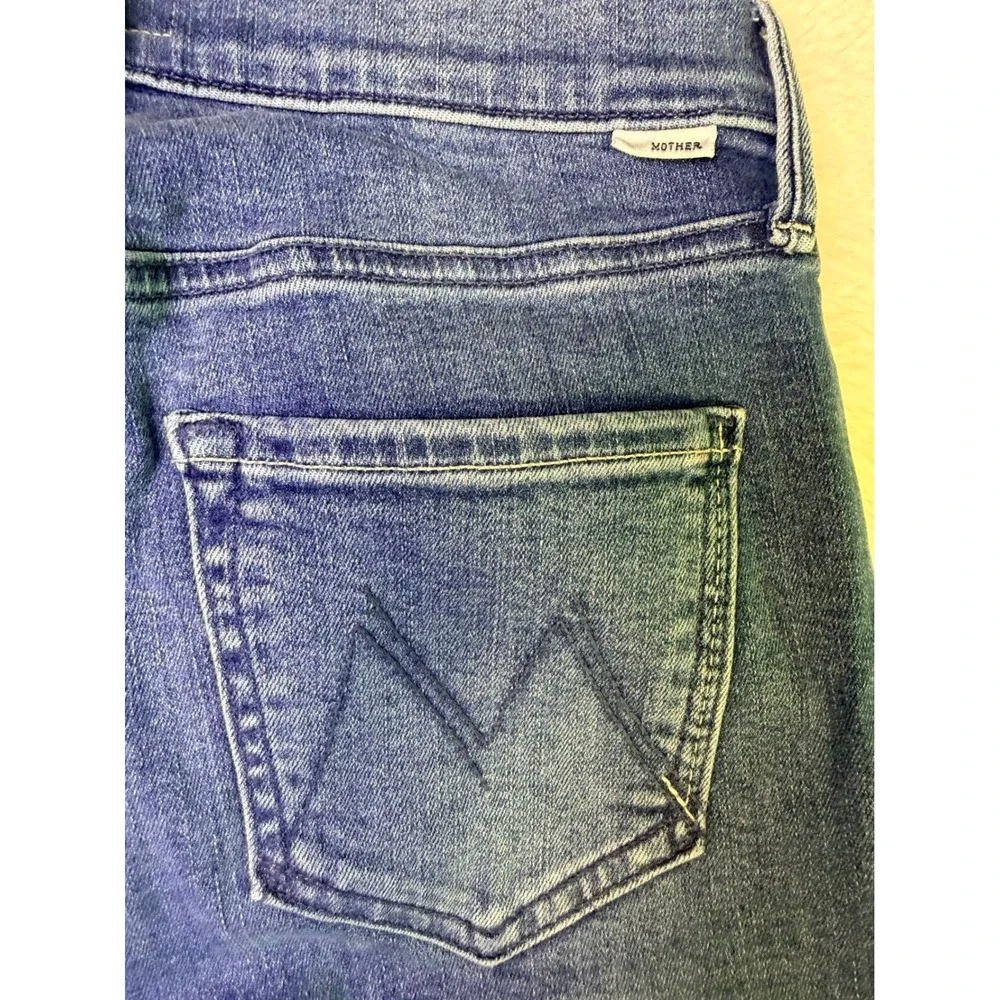 Mother The Mid Rise Dazzler Ankle Jeans We The Animals Blue Slim Straight Leg 25 - Picture 5 of 13